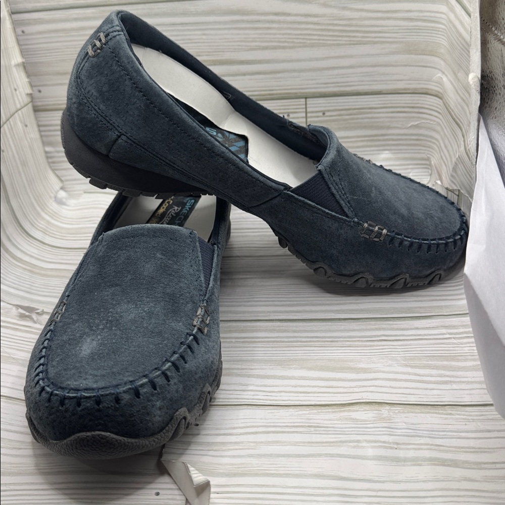 Skechers Relaxed Fit Bikers Alumni Suede Slip Ons Womens 7
